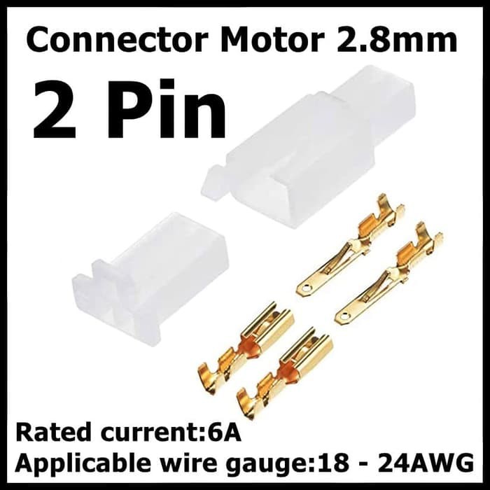 Connector Motor Kecil 2.8mm 2 Pin 2P Plus Skun Set Soket Konektor