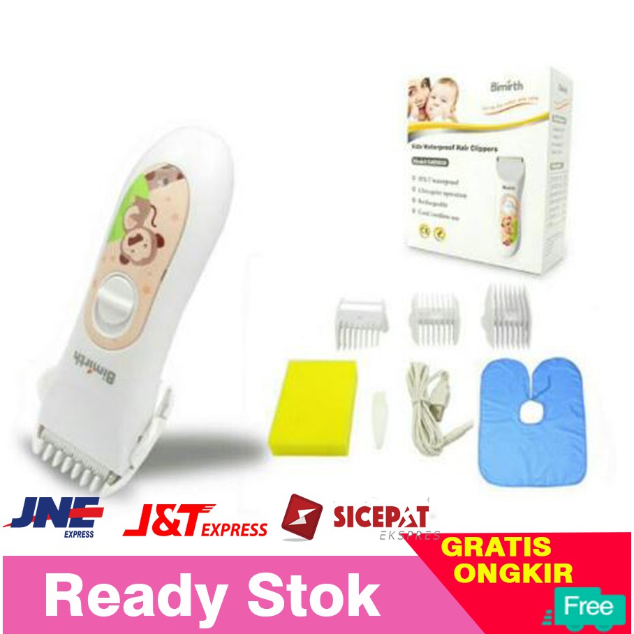 FREE ONGKIR Alat Cukur Rambut Elektrik Bayi Anak Anti Air Waterproof Rechargeable dengan USB
