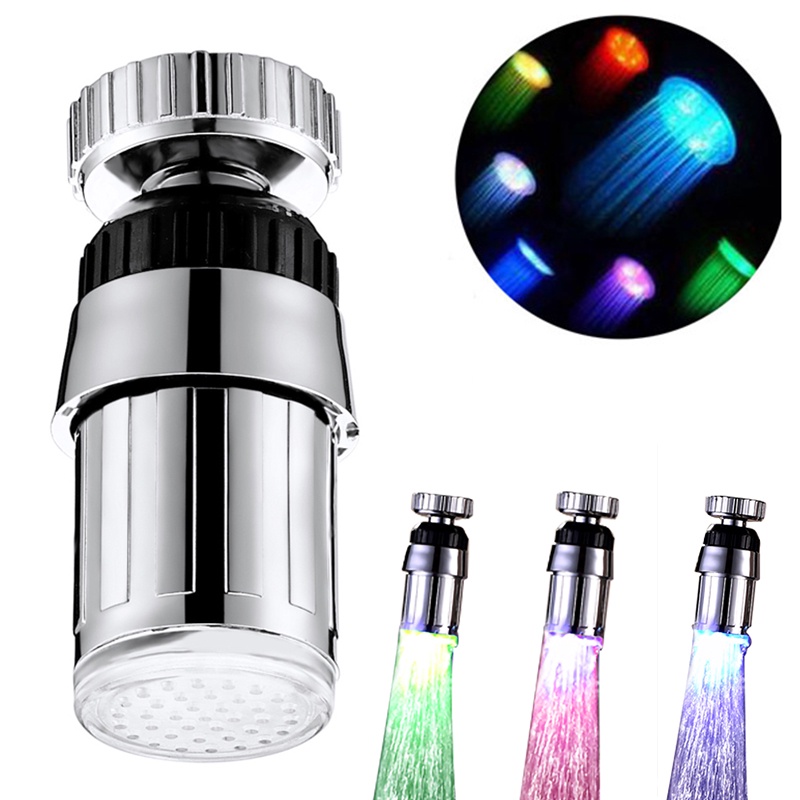 Nozzle Filter Keran Wastafel Dapur Rotasi 360 Derajat Dengan Lampu Led 3 Warna