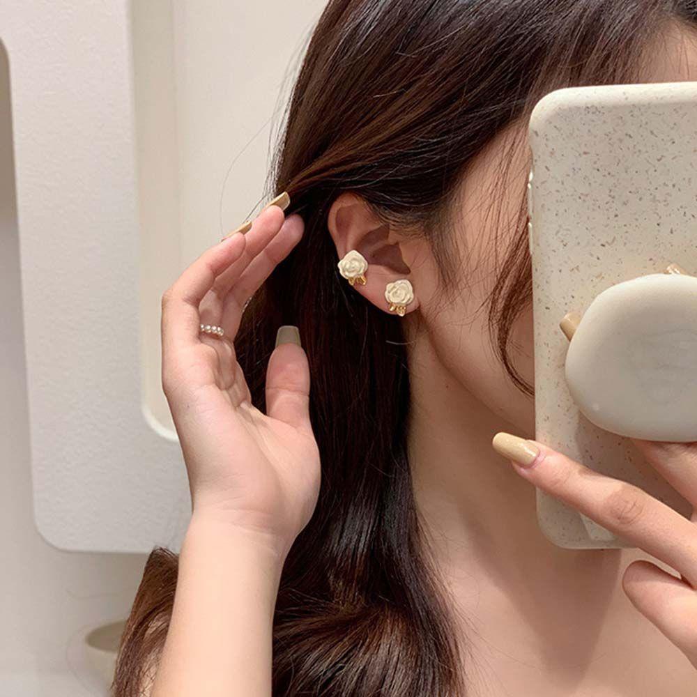 Mxbeauty Bunga Ear Studs Fashion Pesta Pernikahan Perhiasan Aksesoris Flowers Ear Clip