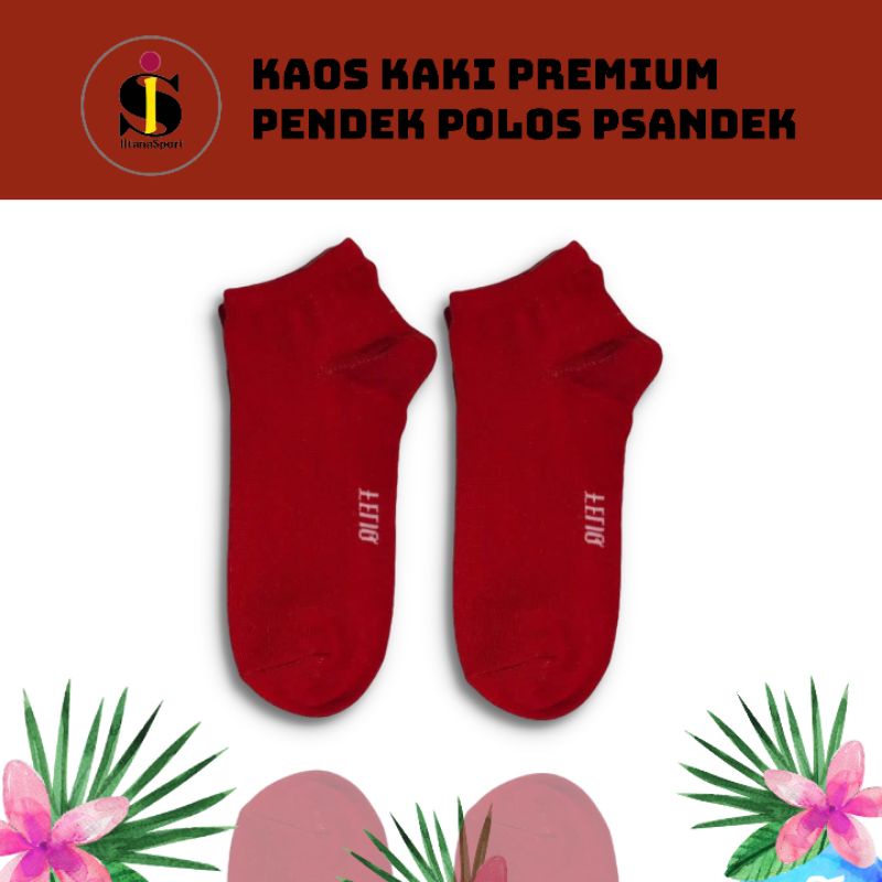 Kaos Kaki Semata Kaki Sport pria dan wanita dewasa/Kaos Kaki Polos Tebal/Kaos Kaki Pendek/Kaos Kaki olah raga-merah
