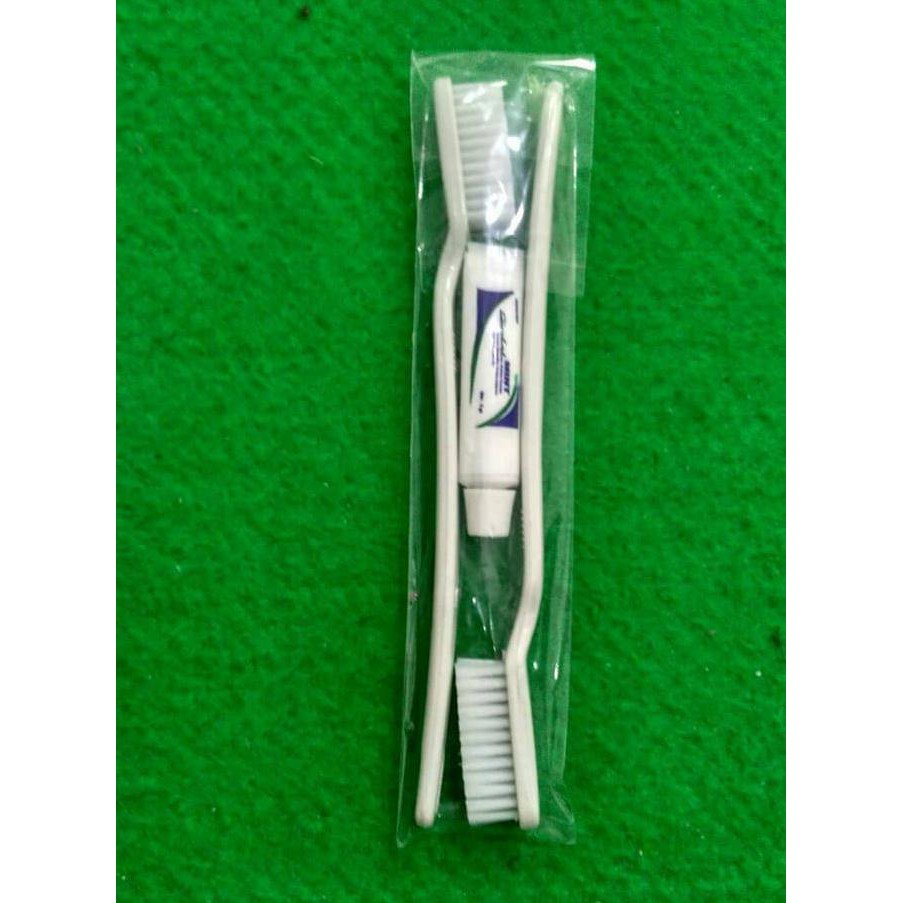 2 sikat gigi hotel + pasta gigi / odol hotel