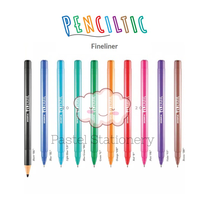 

Pulpen Bolpen Pena Zebra Penciltic Fineliner 0.4 mm