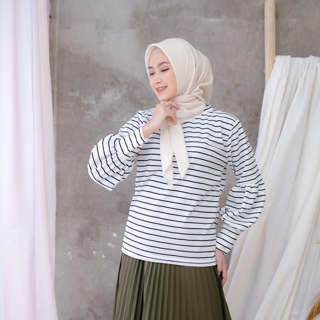 BALLON STRIPE BLOUSE - atasan murah / blouse murah / atasan wanita / blouse wanita / atasan cantik