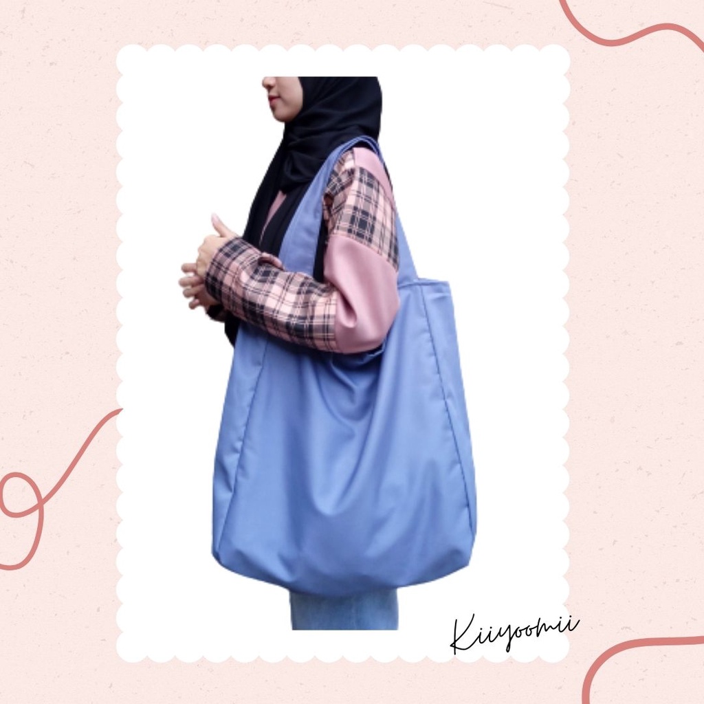 Pakai resleting NUDIE tas tote fashion wanita TOTEBAG OVERSIZE JUMBO BESAR Bahan Drill Premium  || kiiyoomii || nudie bag