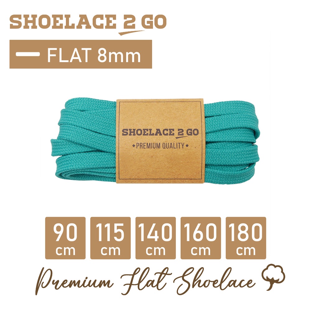 SHOELACE 2 GO PREMIUM TALI SEPATU GEPENG PIPIH FLAT - SF8 - J3 - LIGHT BLUE - 8MM