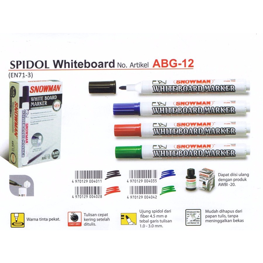 

SPIDOL SNOWMAN BOARD MARKER SNOWMAN