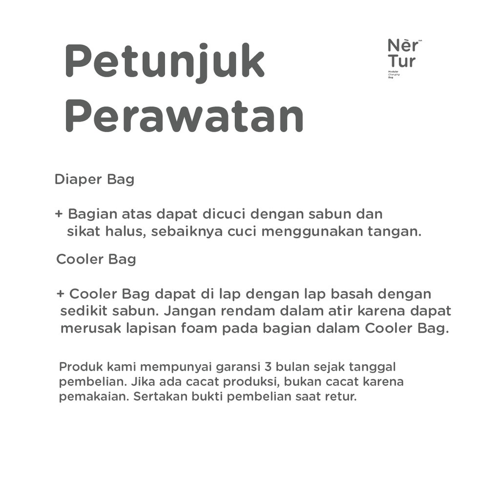 Nertur - Toother II Diaper / Cooler Bag Tas Perlengkapan Traveling Bayi