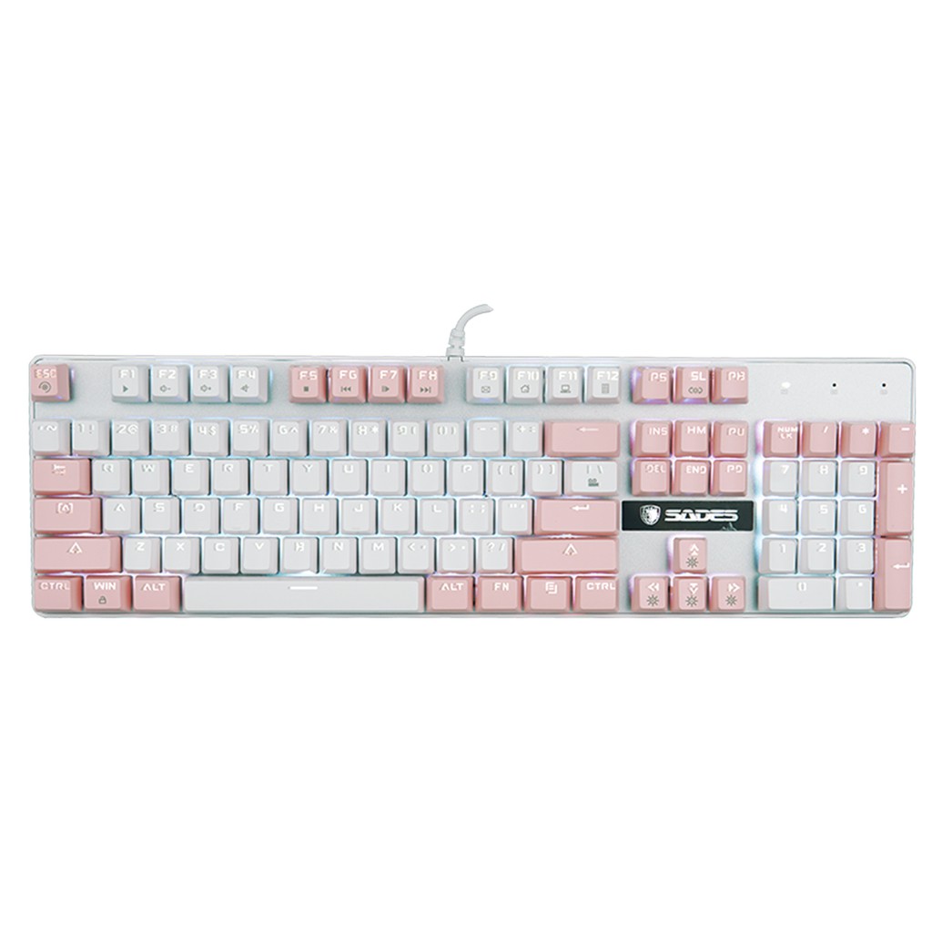 Sades K10 Pink White Mechanical Gaming Keyboard