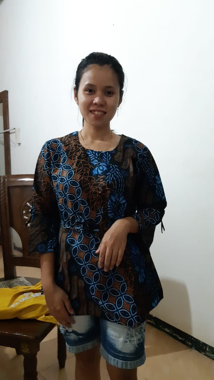 Ready Couple Batik M L Xl Xxl Motif Sakura Biru