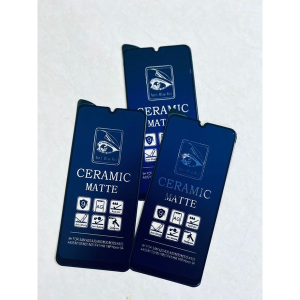 TEMPERED GLASS CERAMIC MATTE BLUE RAY REALME 2/3/3i/5/5i/5S/6/6i/7/7i/7PRO/8PRO/9PRO/9PRO+/C1/C2/C3/C11/C12/C15/C17/C20/C20A/C21/C21Y/C25/C25Y/C25S/C31/C35/X/X2/X2PRO/XT/X7/X7 MAX/U1