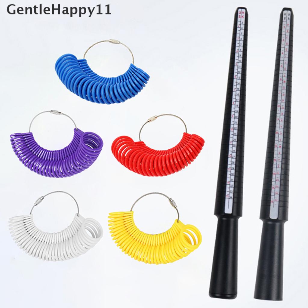 Gentlehappy Pencari Ukuran Cincin Plastik Mandrel Stick Finger Gauge Kit DIY Membuat Perhiasan Cincin