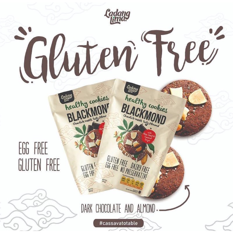 Ladang Lima - BLACKMOND Healty Cookies With Flax Seed &amp; Coconut Sugar 180 g