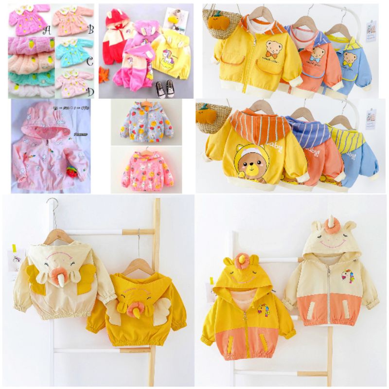 (BISA COD) 6bulan-10 tahun JAKET ANAK CEWEK BAHAN PARASUT IMPORT JAKET UNICORN LUCU ANAK IMPORT JAKE
