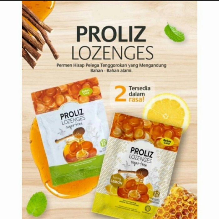 Proliz Lozenges Permen Hisap permen tenggorokan hdi Honey Lemon