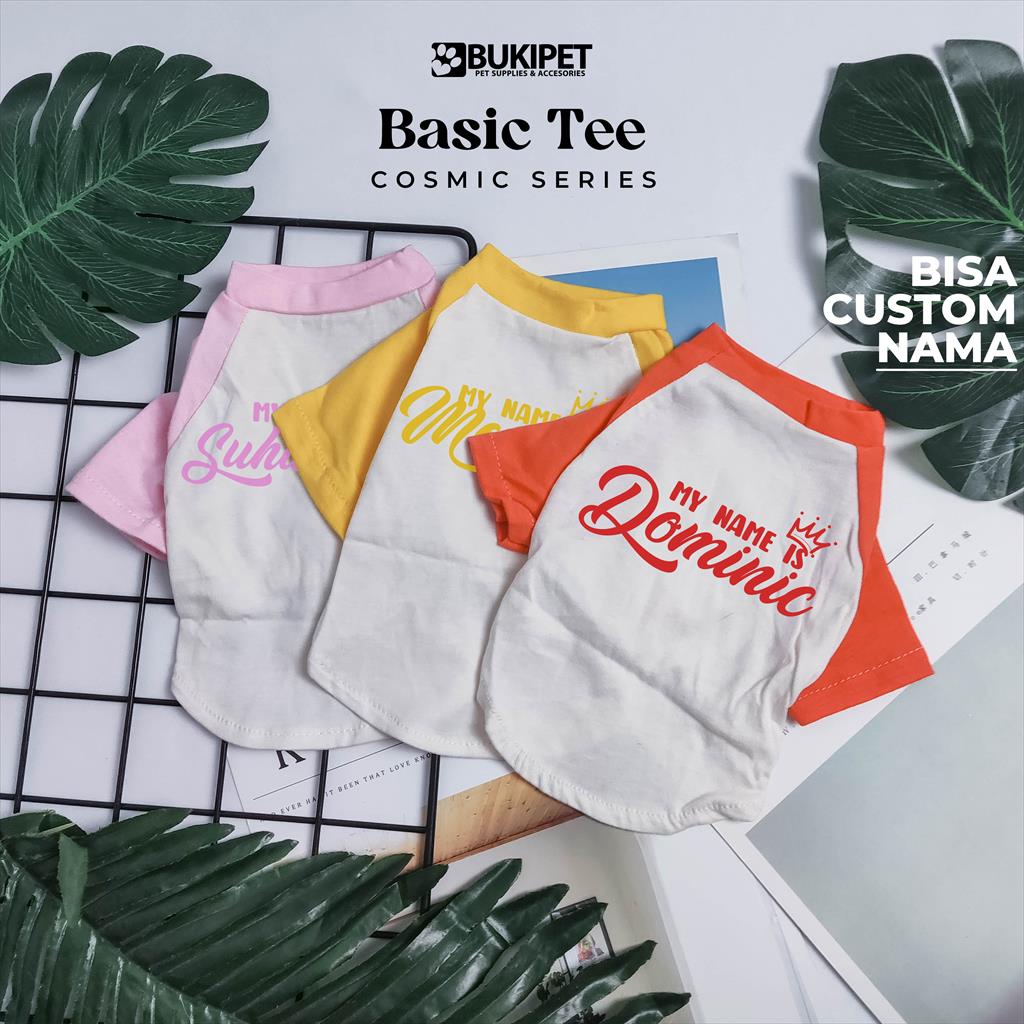 baju kucing anjing kelinci monyet lucu murah aksesoris hewan kecil - BASIC TEE COSMIC SERIES