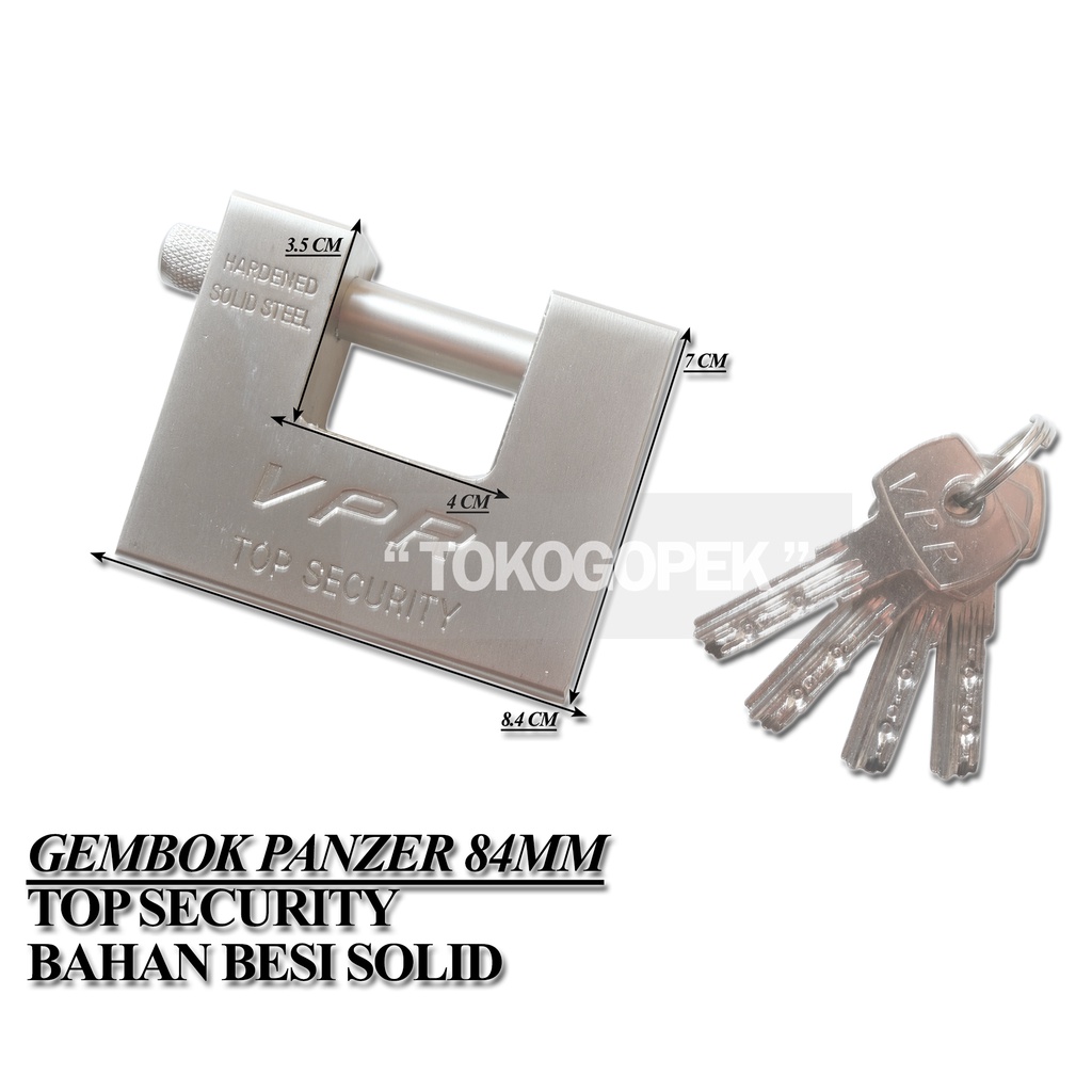 GEMBOK KOTAK - GEMBOK PANZER - GEMBOK GUDANG 84MM - BESI SOLID