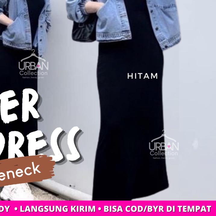 ♦ INNER DRESS PANJANG BAHAN SPANDEX RAYON PREMIUM/INNER DRESS TANPA LENGAN /INNER GAMIS WANITA/INNER