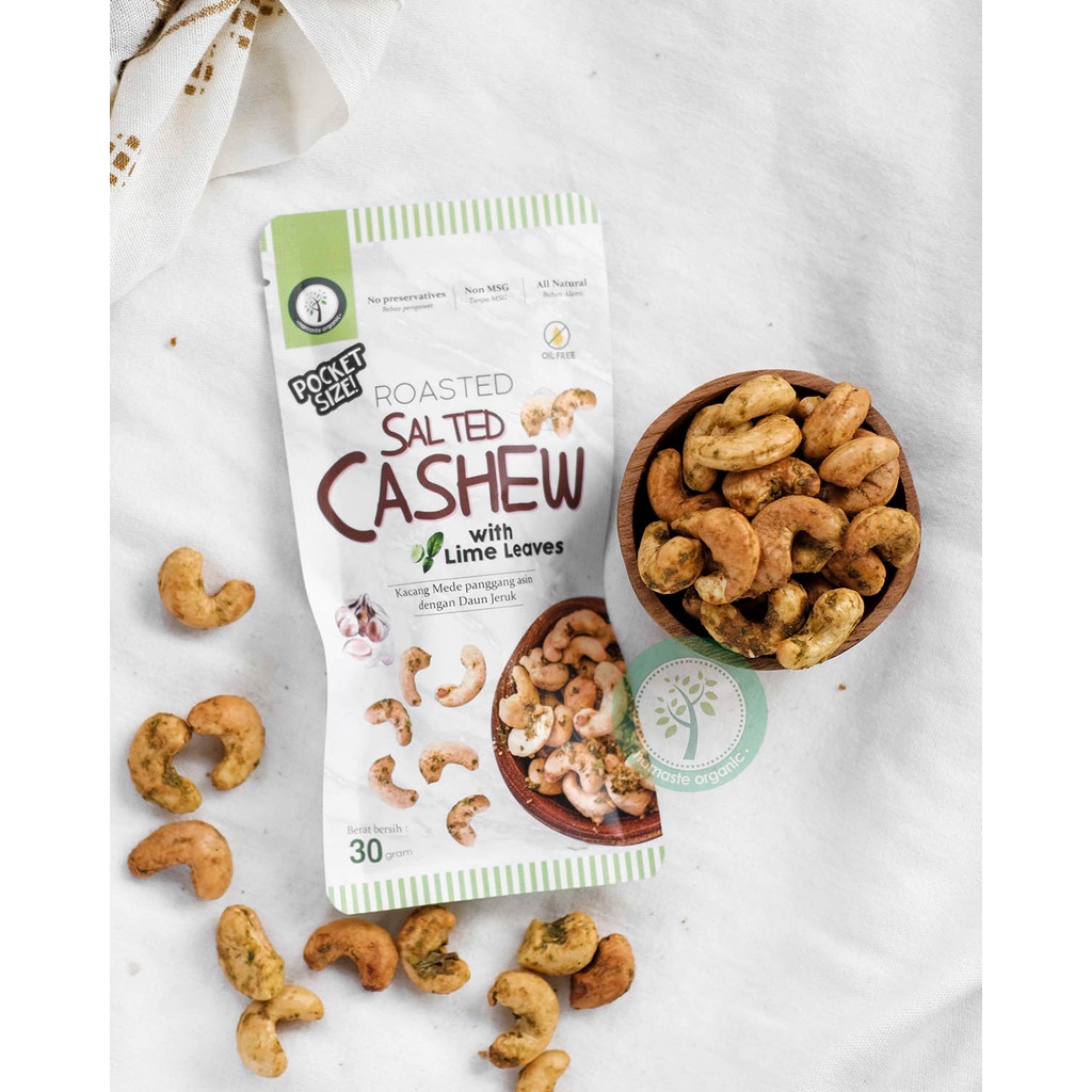 

POCKET SIZE ROASTED SALTED CASHEW WITH LIME LEAVES - ORIGINAL 30GR