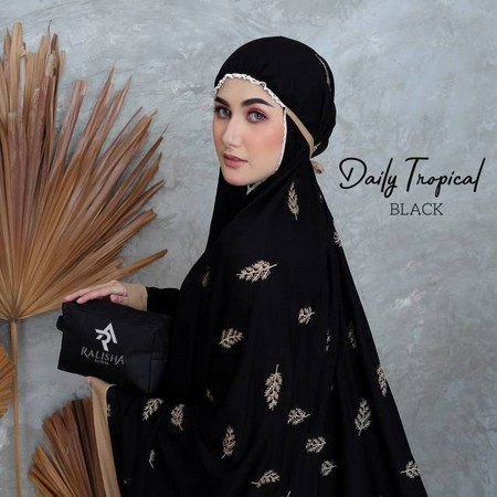 MUKENA BORDIR DAILY TROPICAL - BORDIR RAISSA - MUKENA RAYON PREMIUM SUPER ADEM