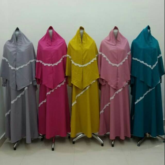 PREMIUM GAMIS MOSCREPE IMPORT SET HIJAB