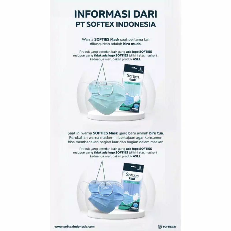 Softies masker dewasa daily pack isi 5 pcs