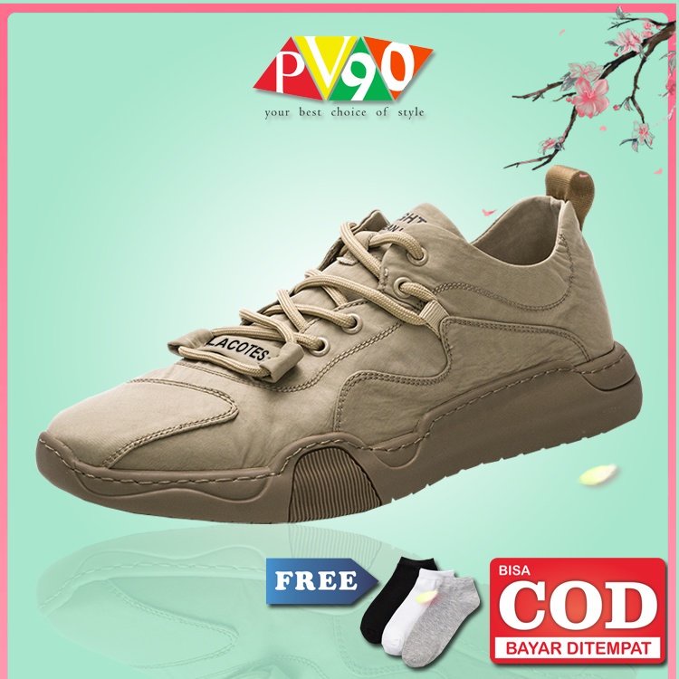 HOT PROMO // Sepatu Pria Sneakers Import Warna Coklat LAOCTSE - PV003B