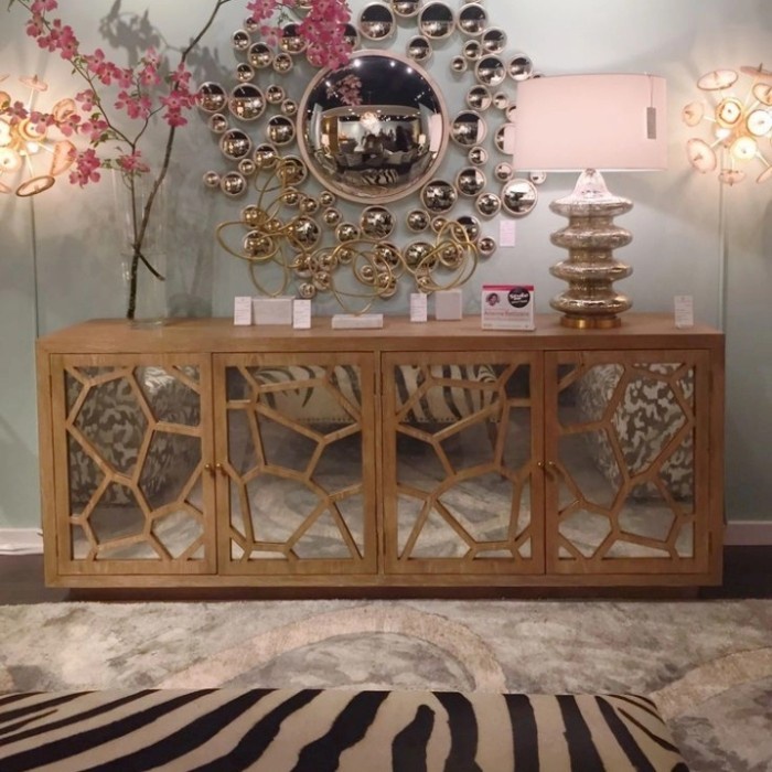 bufet kaca cermin 2m jati