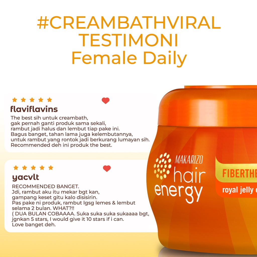 PAKET ISI 2 - Makarizo Hair Energy Fibertherapy Hair & Scalp Creambath Royal Jelly 500 mL-5