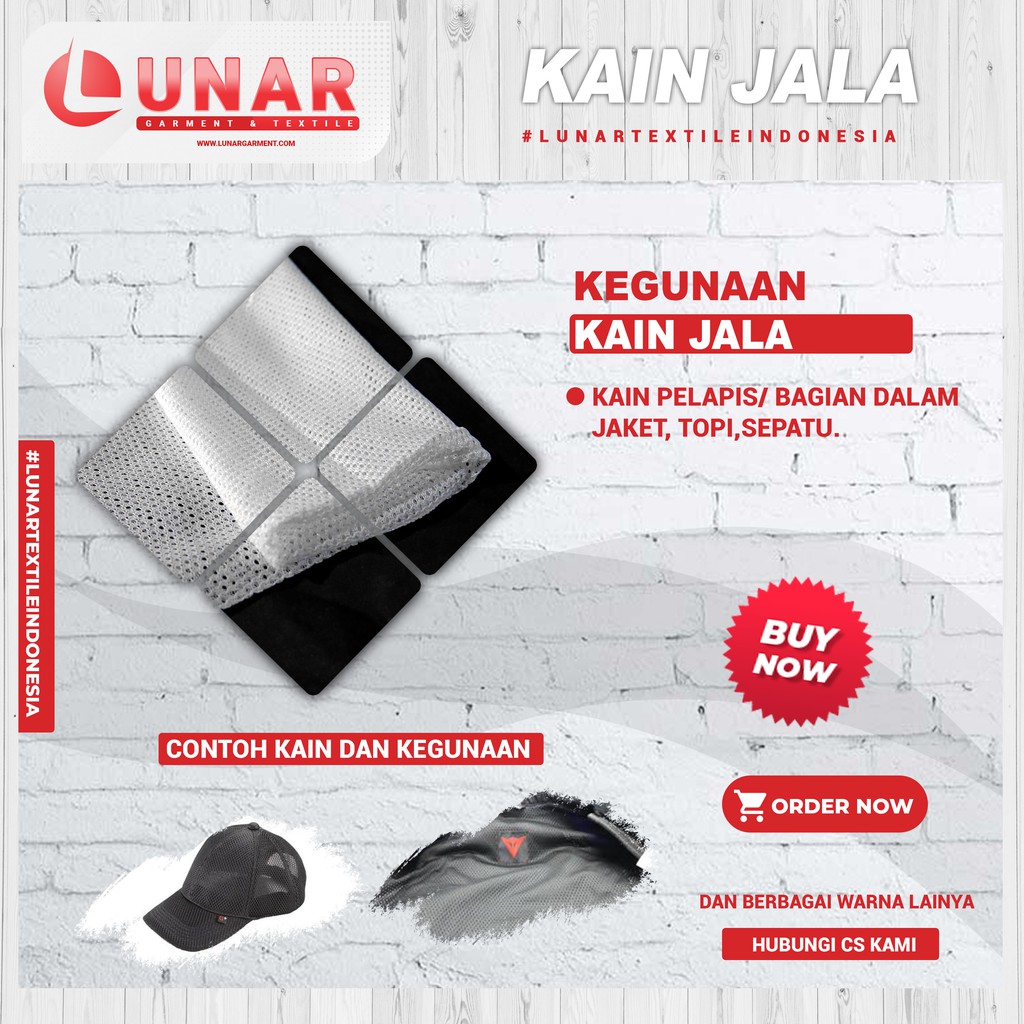 Kain Jala Kiloan Furing Dalaman Jaket Kain Jaring