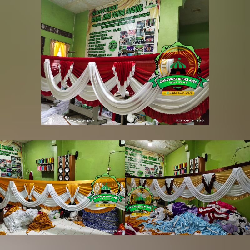 Rumbai tenda jenis selendang mayang