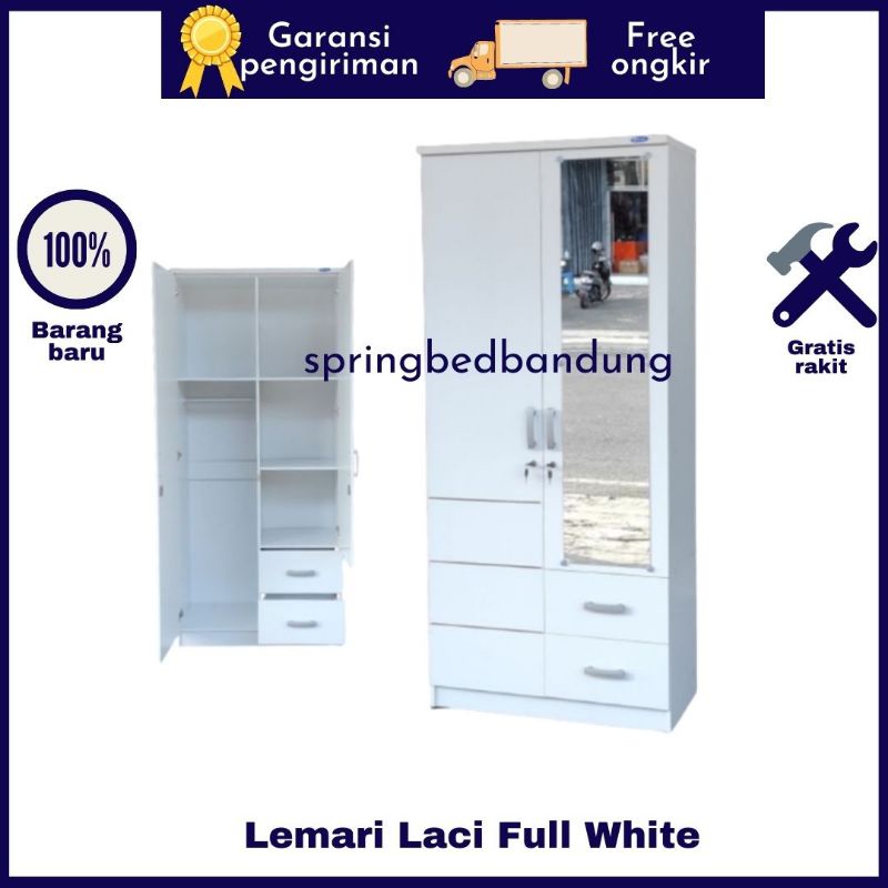 LEMARI ROMARO 2 PINTU FULL PUTIH MURAH BANDUNG SUMEDANG TASIKMALAYA CIAMIS BANJAR CIANJUR PURWAKARTA