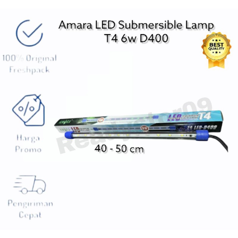 LAMPU CELUP AQUARIUM 40 CM AMARA WARNA PUTIH T4 LED-D400