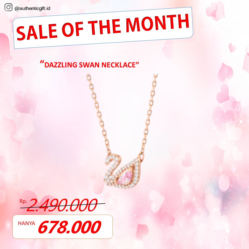 PROMO KALUNG SWAROVSK DAZZLING SWAN PINK NECKLACE ORIGINAL 100% HADIAH ULANG TAHUN BIRTHDAY GIFT