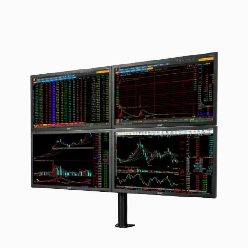 Monitor Bracket tv led Jepit Gastrud meja 4 layar 14 sampai 28" inch tilt ARM