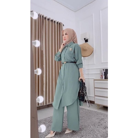 NEW SET LONG TUNIK SABRINA VIRAL KEKINIAN