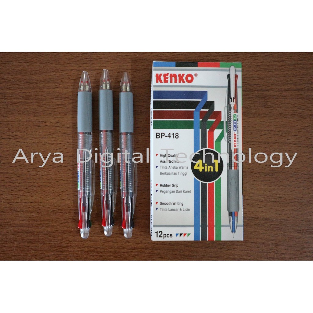 

Pulpen 4 Warna Ballpen BP-418 4 In 1 Kenko Pena Ballpoint Bolpen Murah Bagus Original
