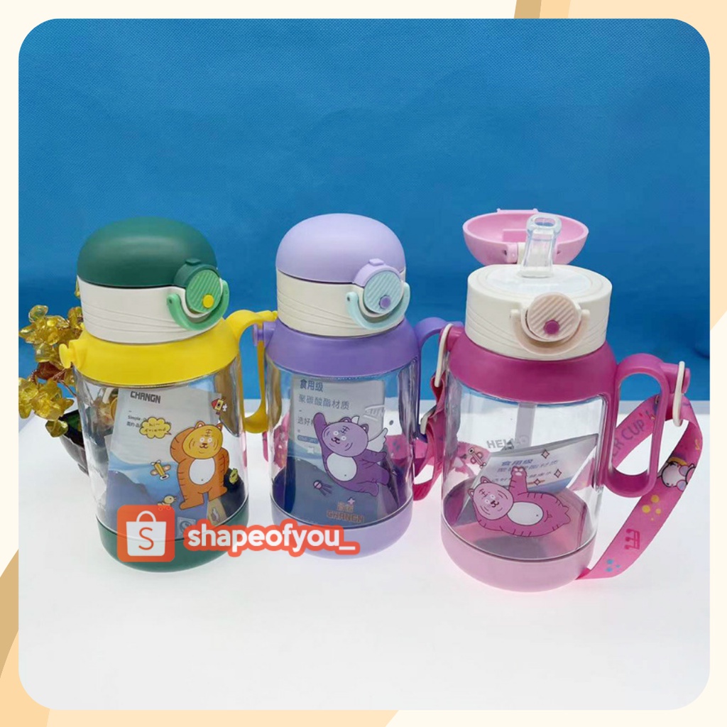 Botol Minum Anak Sekolah Motif Lucu Karakter Imut 600ml BPA FREE Botol Minum Anak Sekolah