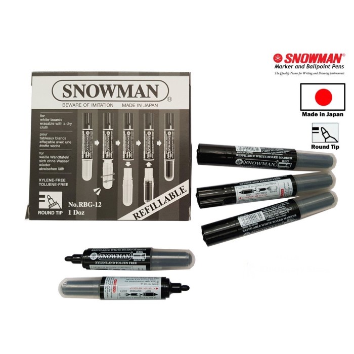 

Spidol Snowman Whiteboard Refillable / Spidol Whiteboard Snowman - Hitam