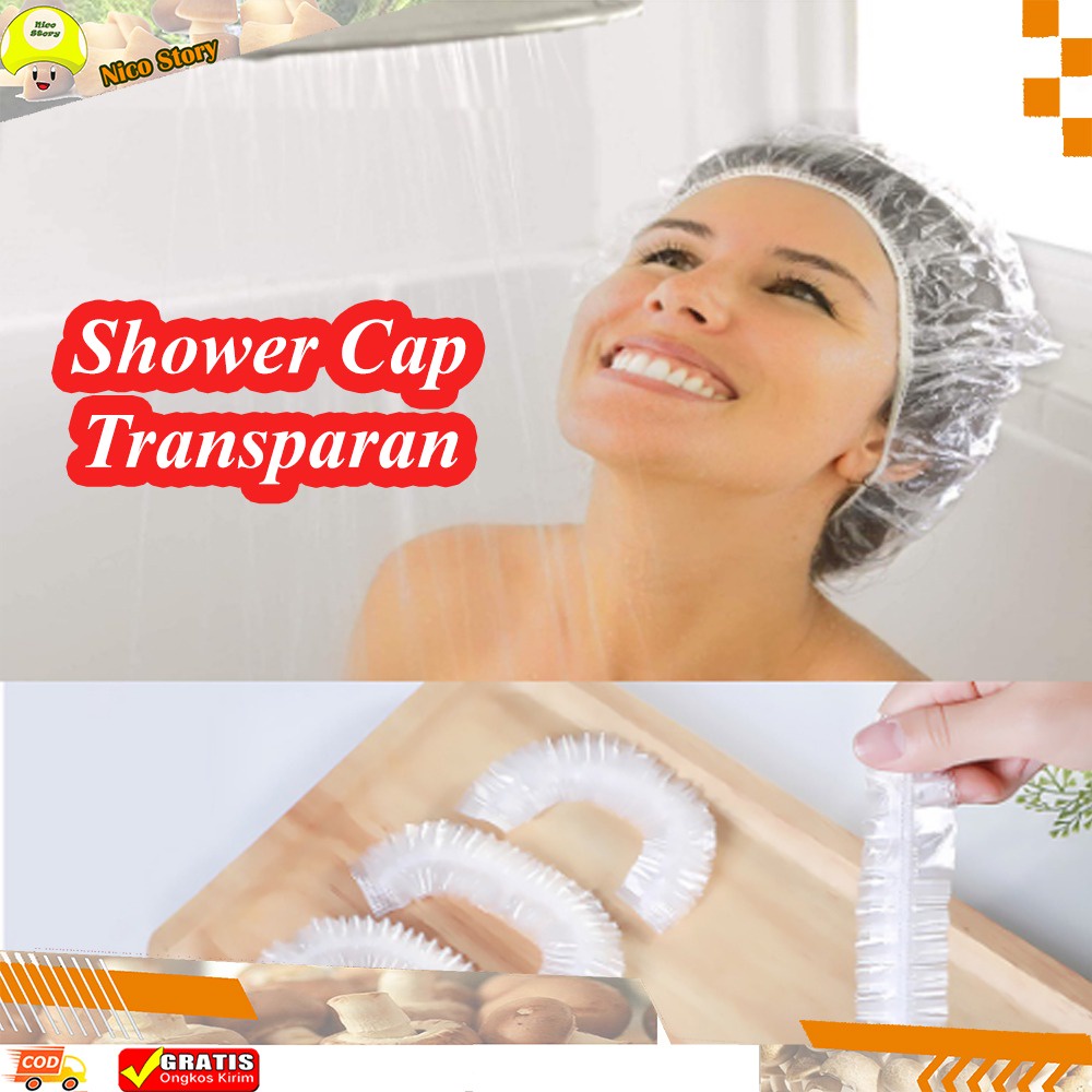 (NCS) Shower Cap Penutup Rambut / Kepala Keramas / Helm Untuk Hotel / Gojek / Grab Bike