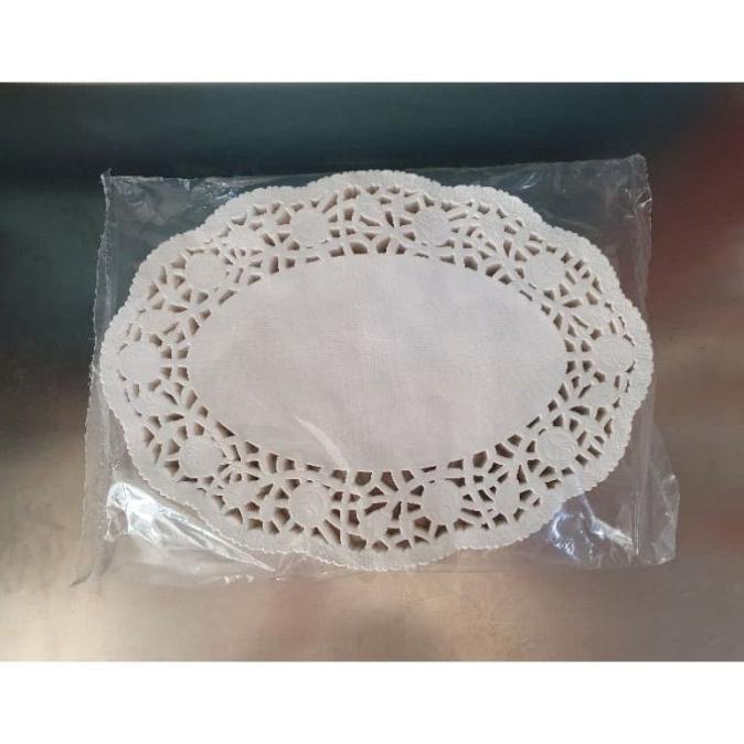 Alas Kertas Renda Toples Kotak Kue Roti OVAL Paper Doilies 250 lembar