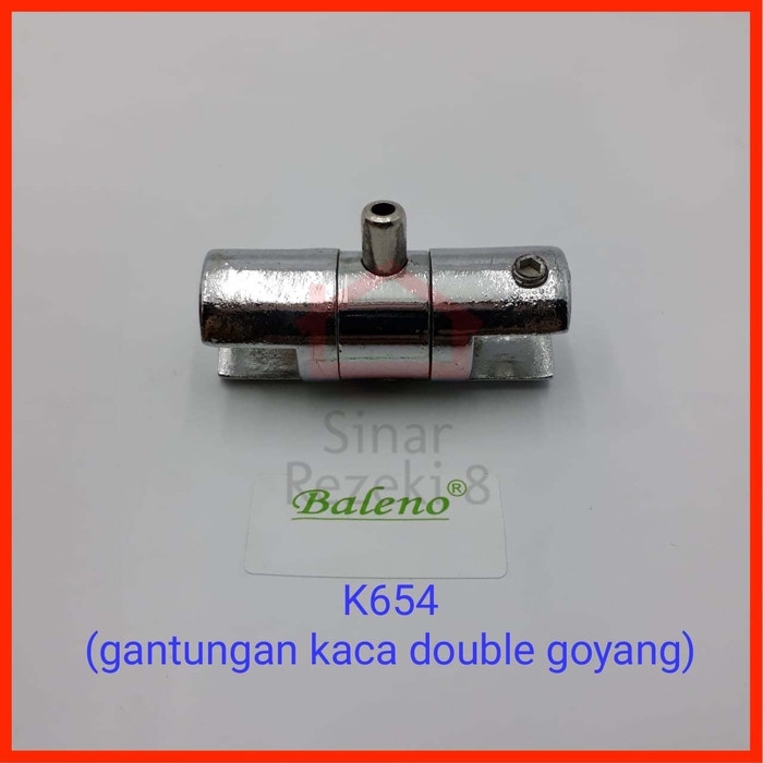 K654 Gantungan Bracket Rak Ambalan Kaca Tengah Jepit Kawat Sling Baja 2 mm