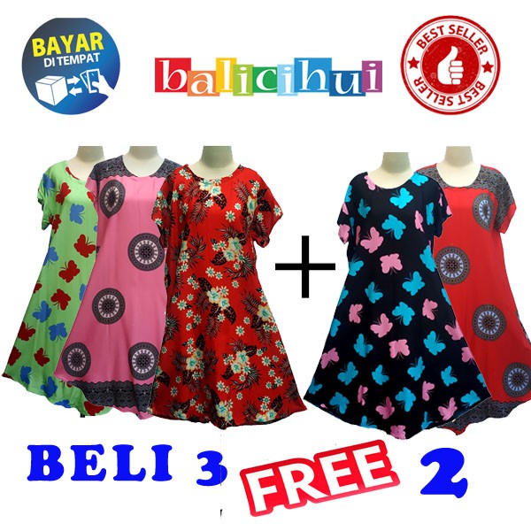 DASTER PAYUNG BALI DASTER Wanita Jumbo Fit to XL DASTER BALI DRESS PAYUNG BALI Buy 3 Free 2