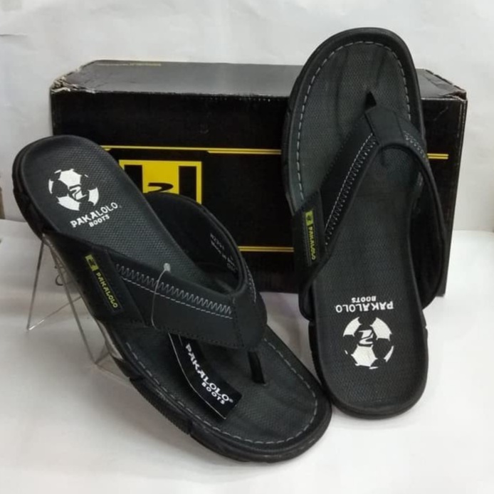 Sandal Kulit Pria Pakalolo Original 100% Jepit Full Hitam Kekinian Terbaru Murah Meriah Keren Bagus 