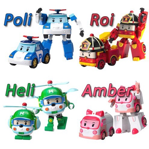 BLOMMIE ITN MAINAN ROBOCAR POLI 4 KARAKTER - FIGURE ROBOCAR POLI SERI