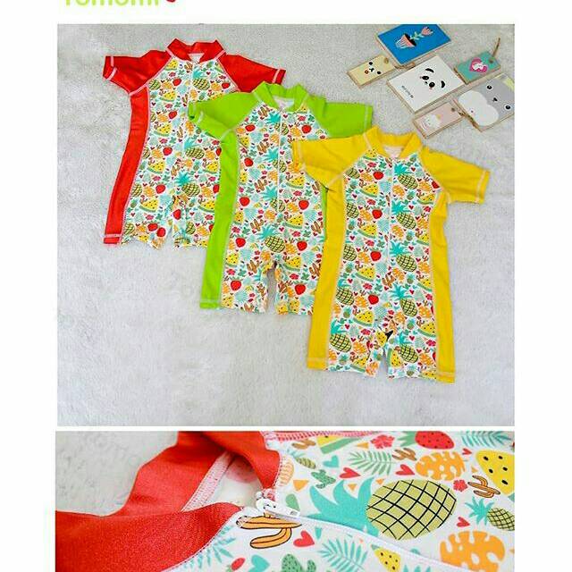 Baju renang TOMOMI anak perempuan romper motif buah
