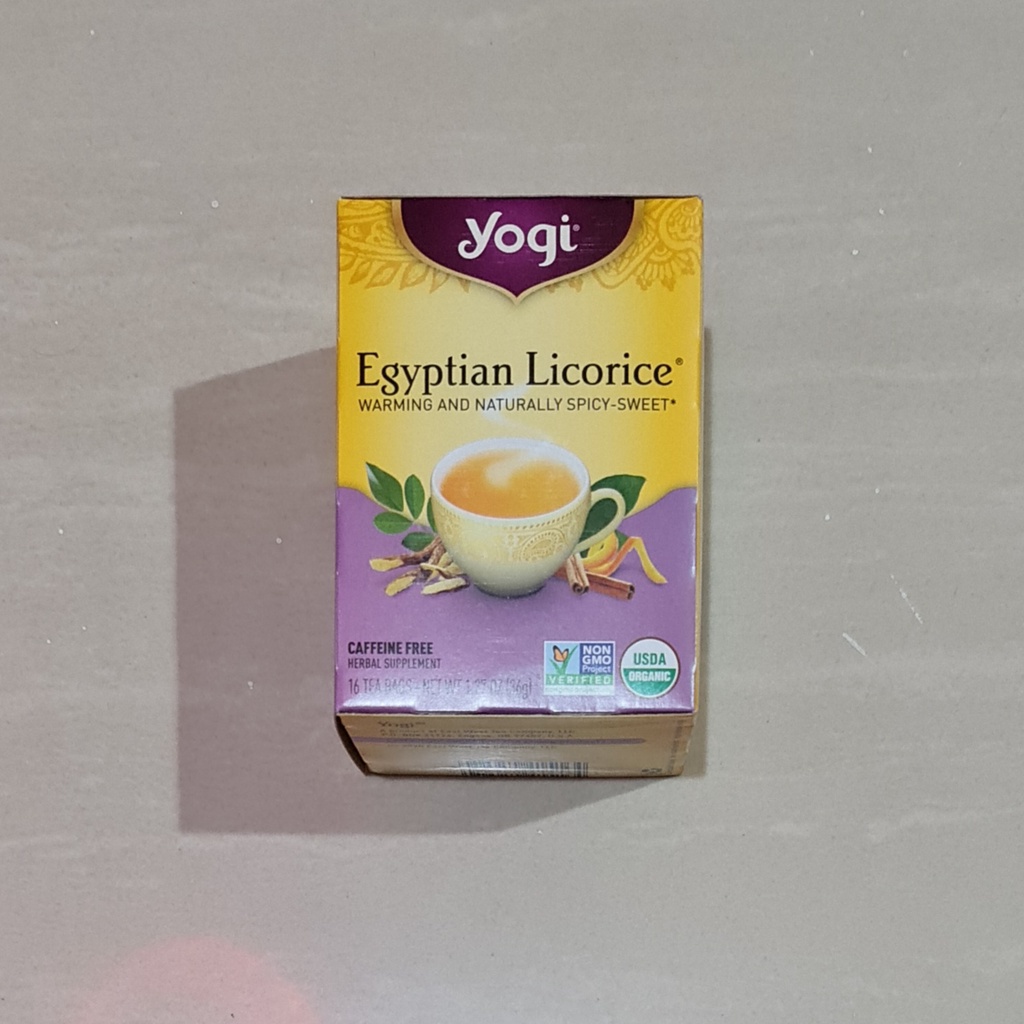 Teh Yogi Tea Egyptian Licorice Caffeine Free 16 x 2.25 Gram