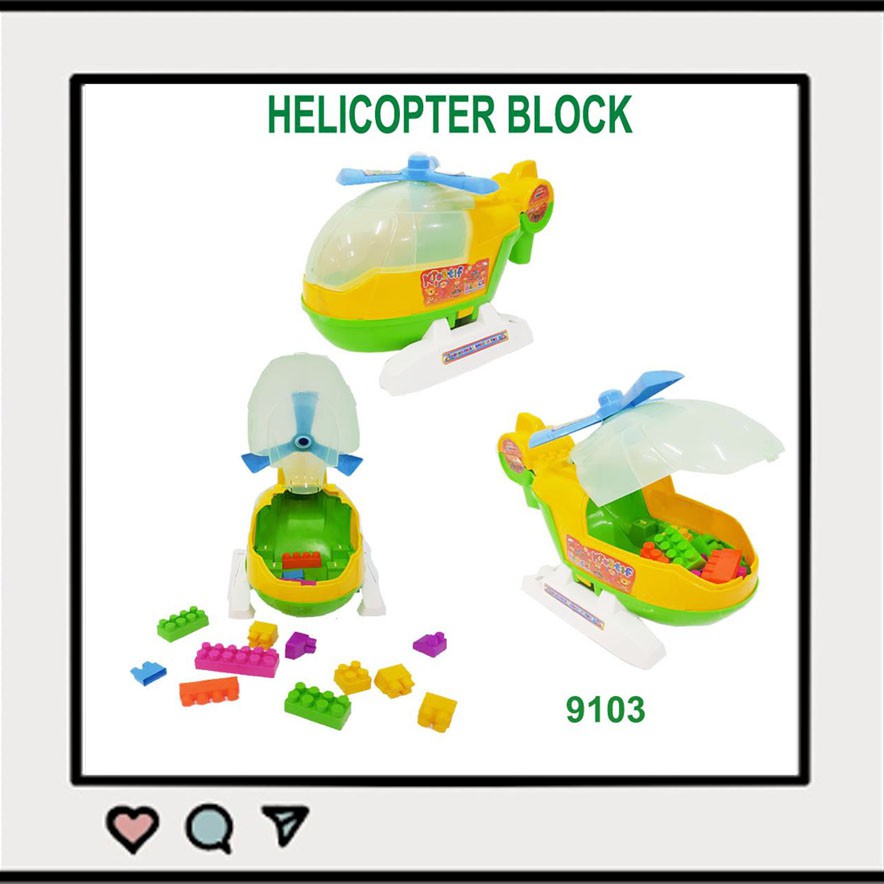 Mainan Helikopter Block/Mainan Helicopter Blok Having Fun 9103