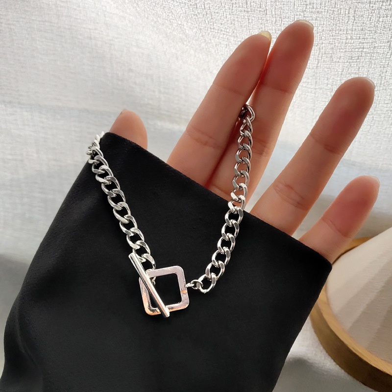 Kalung Rantai Dengan Gesper OT Gaya Hip hop Untuk Wanita