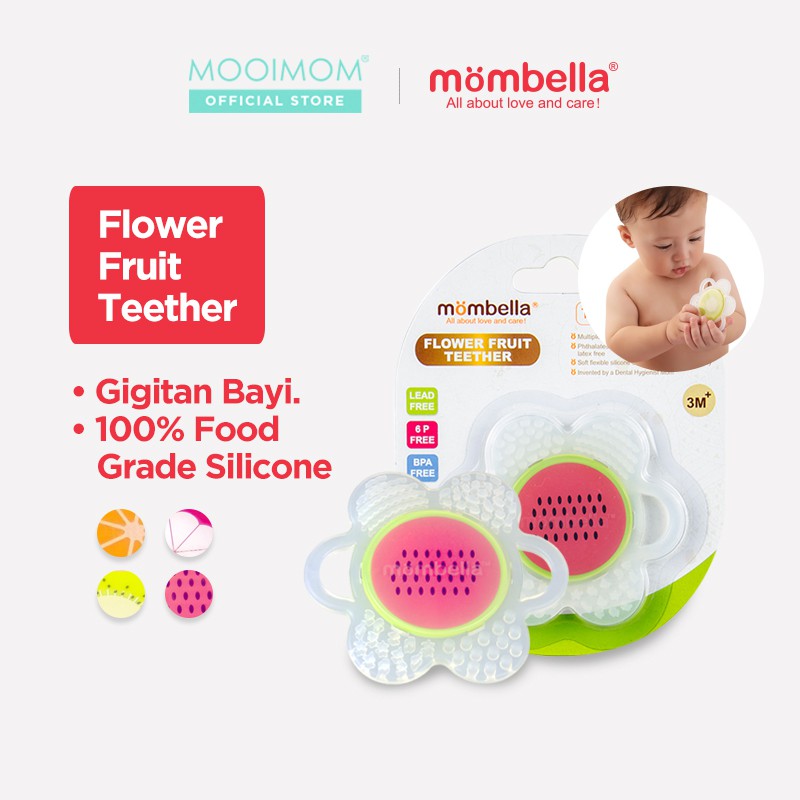 Teether bayi | Mombella Flower Fruit Silicone Teether - Mainan Gigitan Bayi Perlengkapan Bayi